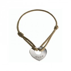 Bracelet A coeur de Peau- argent