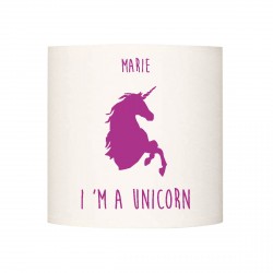 Applique lumineuse I'm a unicorn violet personnalisable