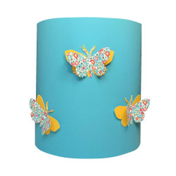Applique papillons 3D liberty Eloise bleu et jaune