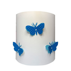 Applique papillons 3D liberty Pois bleu clair aile bleu