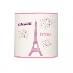 Applique lumineuse Melle Paris Tour Eiffel rose personnalisable