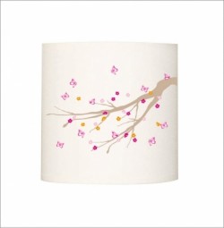 Applique lumineuse branche papillons roses
