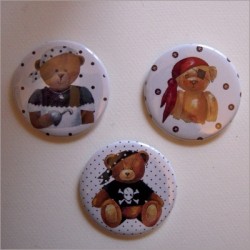 Badges 3 ours garçons pirates