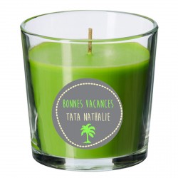 Bougie parfumée verte palmier vert personnalisable