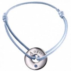 Bracelet Mini Jeton - Or Blanc Topaze