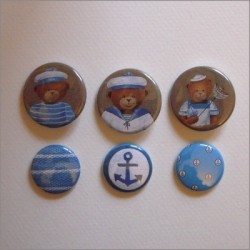 Collection de 6 badges assortis ours garçons