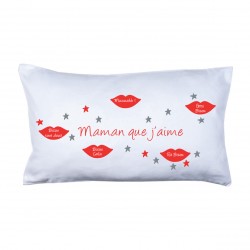 Coussin bisous maman rouge
