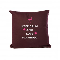 Coussin "Keep calm and love flamingo"