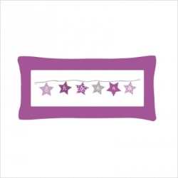 Coussin guirlande étoiles violet personnalisé