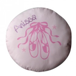 Coussin rond chaussons danse rose
