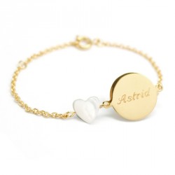 Bracelet Lovely Nacre Coeur - plaqué or