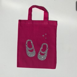 Tote bag mini chaussures rose personnalisable