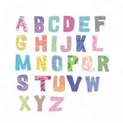 Stickers Frise lettres patchwork