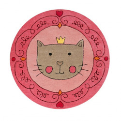 Tapis enfant rond chat Lotti Queen