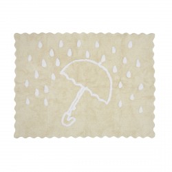 Tapis enfant coton parapluie beige