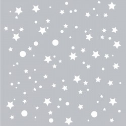 Papier peint gris perle étoiles de la galaxie