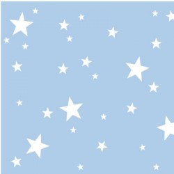 Papier peint  étoiles blanches fond bleu