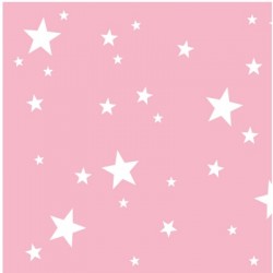 Papier peint  étoiles blanches fond rose