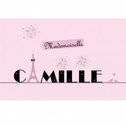 Plaque de porte Mademoiselle Paris personnalisable