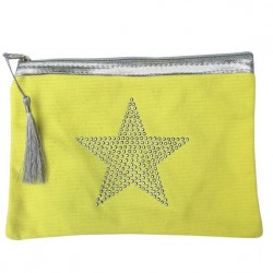 Pochette jaune étoile star personnalisable