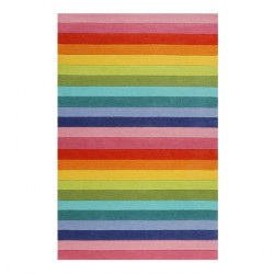 Tapis enfant rayé Rainbow Stripes multicolore