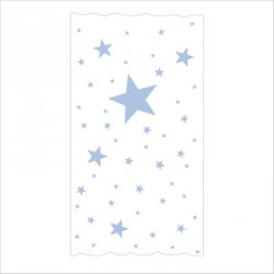 Rideau OSCAR  étoiles bleu ciel fond blanc