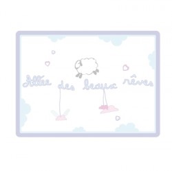 Sticker Plaque de porte - Allée des beaux rêves bleue