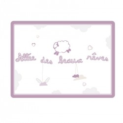 Sticker Plaque de porte - Allée des beaux rêves violet