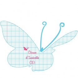 Sticker Plaque de porte de la classe forme papillons