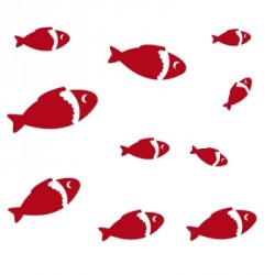 sticker poissons rouges