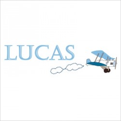Sticker prénom avion Lucas