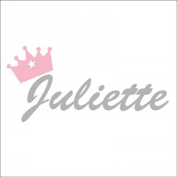 Sticker prénom couronne Juliette gris