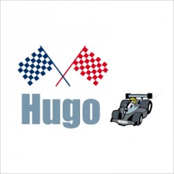 Sticker prénom F1 Hugo