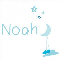 Sticker Prénom Lune Noa