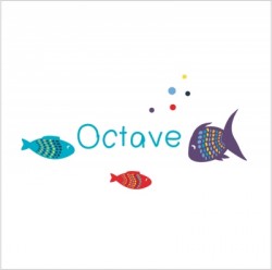 Sticker prénom poissons Octave
