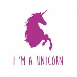 Stickers I'm a unicorn violet  personnalisable