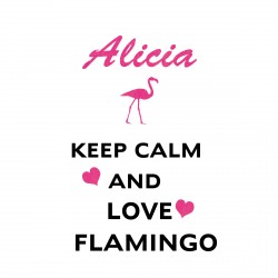 Stickers keep calm and love flamingo personnalisable