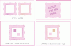 Stickers Cadres Pop Art roses - Décor 3
