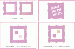 Stickers Cadres Pop Art violets - Décor 2