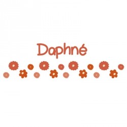 Stickers Frise fleurs orange Daphné