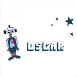 Stickers prénom robot Oscar
