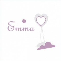 Stiker prénom Emma coeur