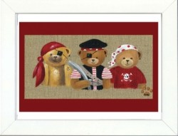Tableau enfant encadré trois ours pirates