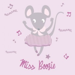 Tableau souris Miss Boogie personnalisable au prénom de l'enfant