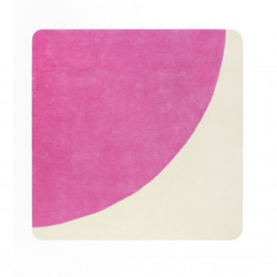 Tapis carré design Corro rose et blanc
