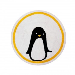 Tapis enfant coton rond pingouin