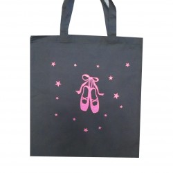 Tote Bag chaussons danse rose fluo