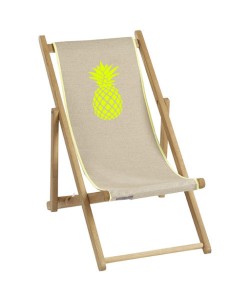 Chaise longue toile lin ananas personnalisable