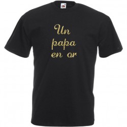 Tee-shirt noir homme "Un papa en or"